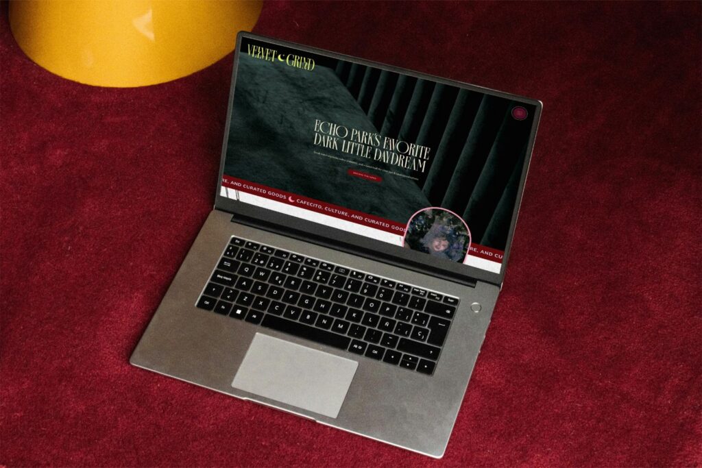 website mock up of a edgy moody website