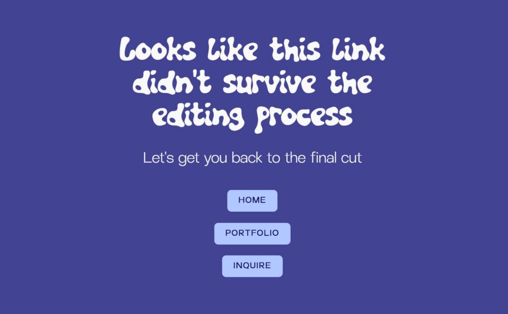 looking like this link didn't survive the editing process: home, portfolio, inquire button